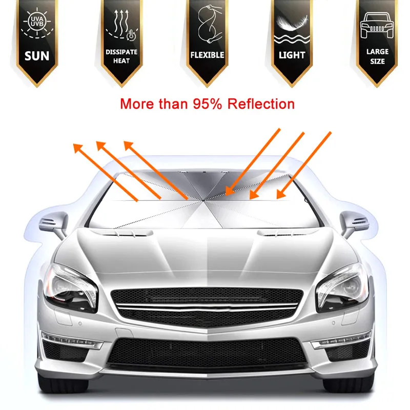 Car Sunshade Umbrella Car Front Window Sunshade Cover For Peugeot GT GTLine RCZ 307 308 508 3008 5008 2008 206 207 208 407