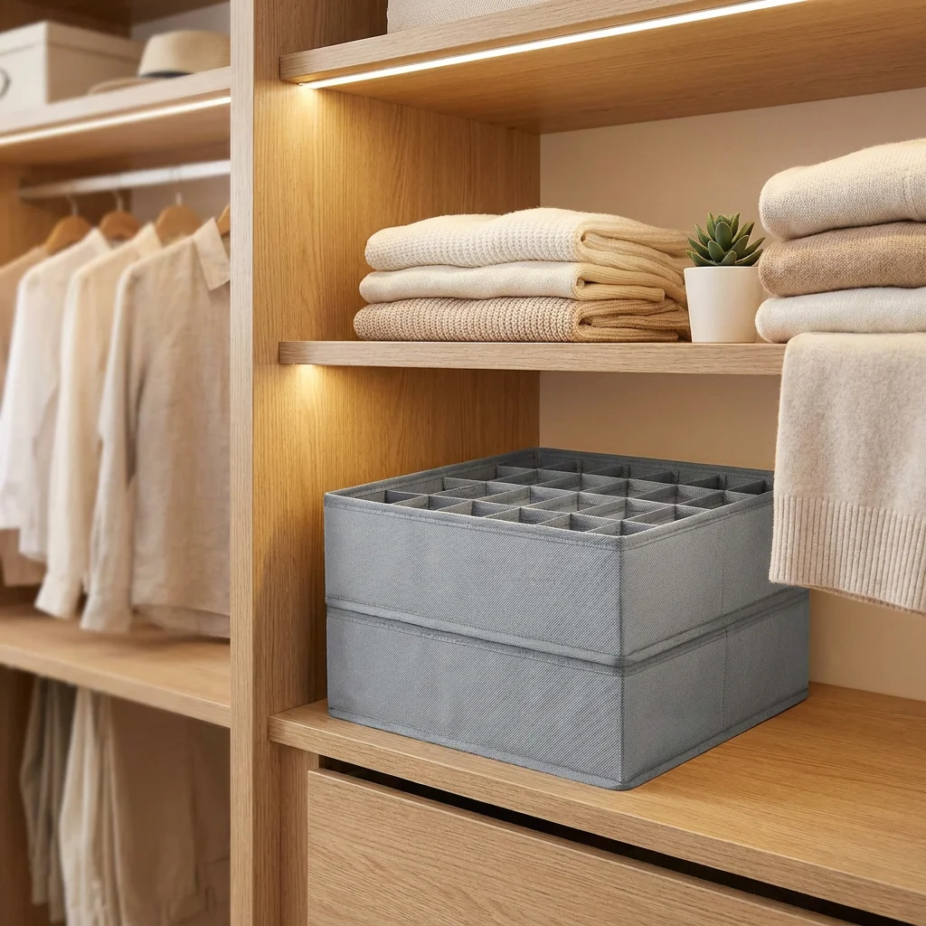 New High Quality Clothes Ties Underwear Storage Organizer Large Capacity Foldable Drawers Clothes Organizer 24-Grid Compartments
