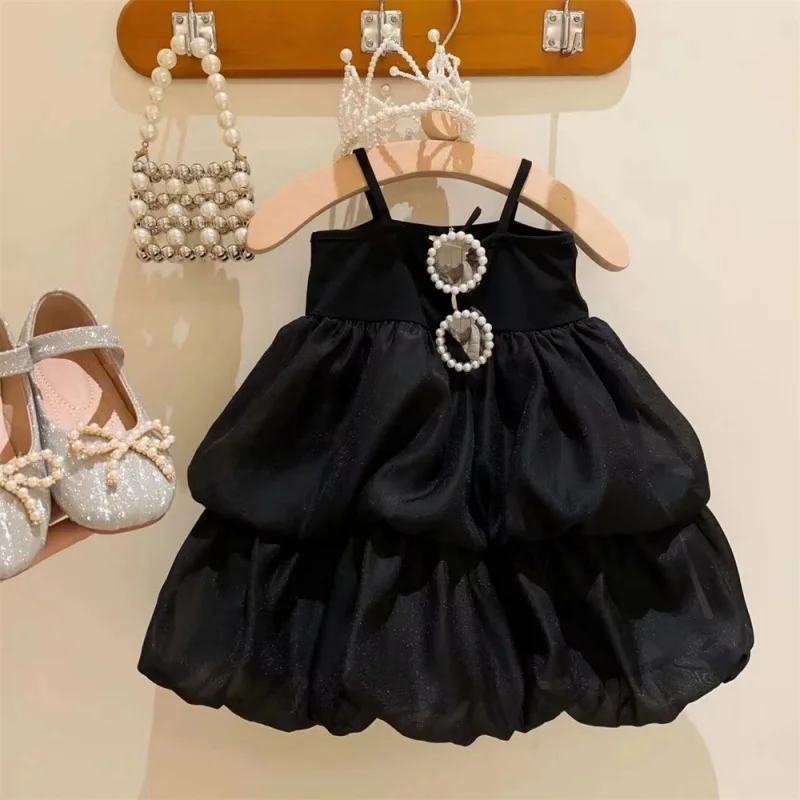 New Girl Hepburn Style Solid Color Temperament Western Style Sling Bud Cake Dress2024Summer Dress-WSNY