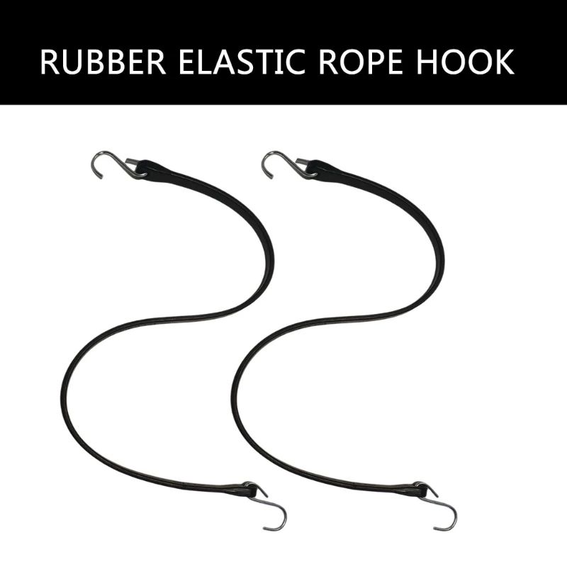 2024 New 10Pcs Rubber Bungee Cords with Hook Elastic Rope Straps Enduring Bungee Strap