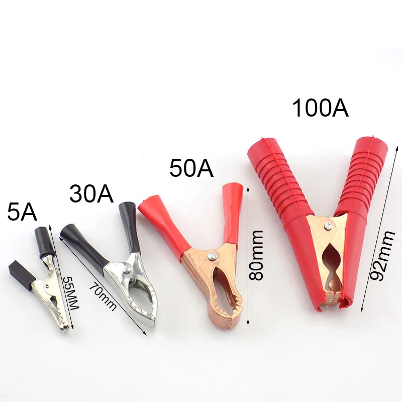 5a/30a/50a/100a Elektrische Alligator Clips Auto Accu Klemmen Voor Auto Test Sonde Krokodilclip Connector Elektrische Diy Tools