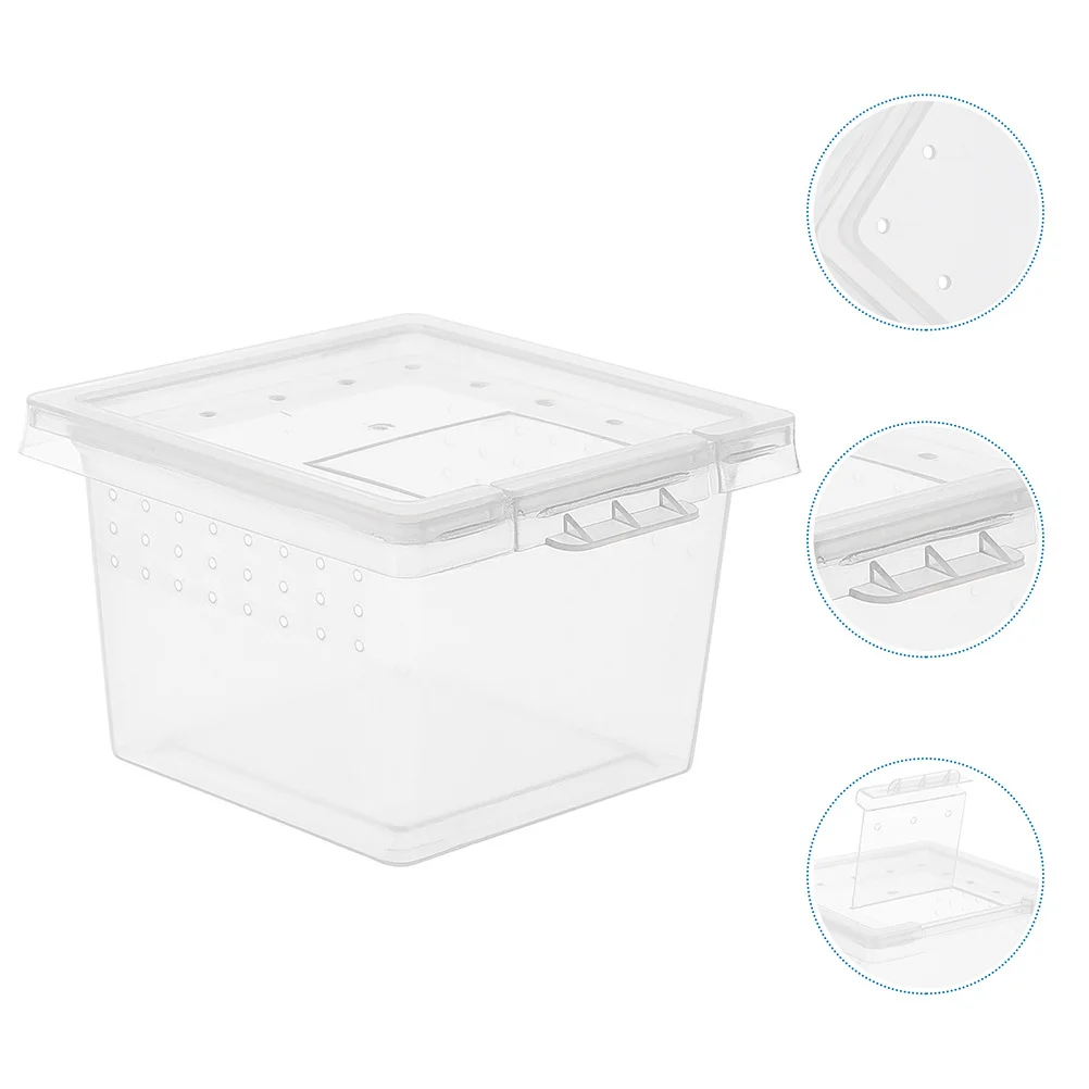12Pcs Reptile Breeding Box Transparent Climbing Pet Container High Hardness Ventilated Terrarium for Small Animals Spiders