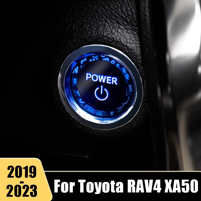 

For Toyota RAV4 XA50 2019 2020 2021 2022 2023 RAV 4 Hybrid ABS Car Engine Push Start Stop Button Ring Cover Case Trim Sticker