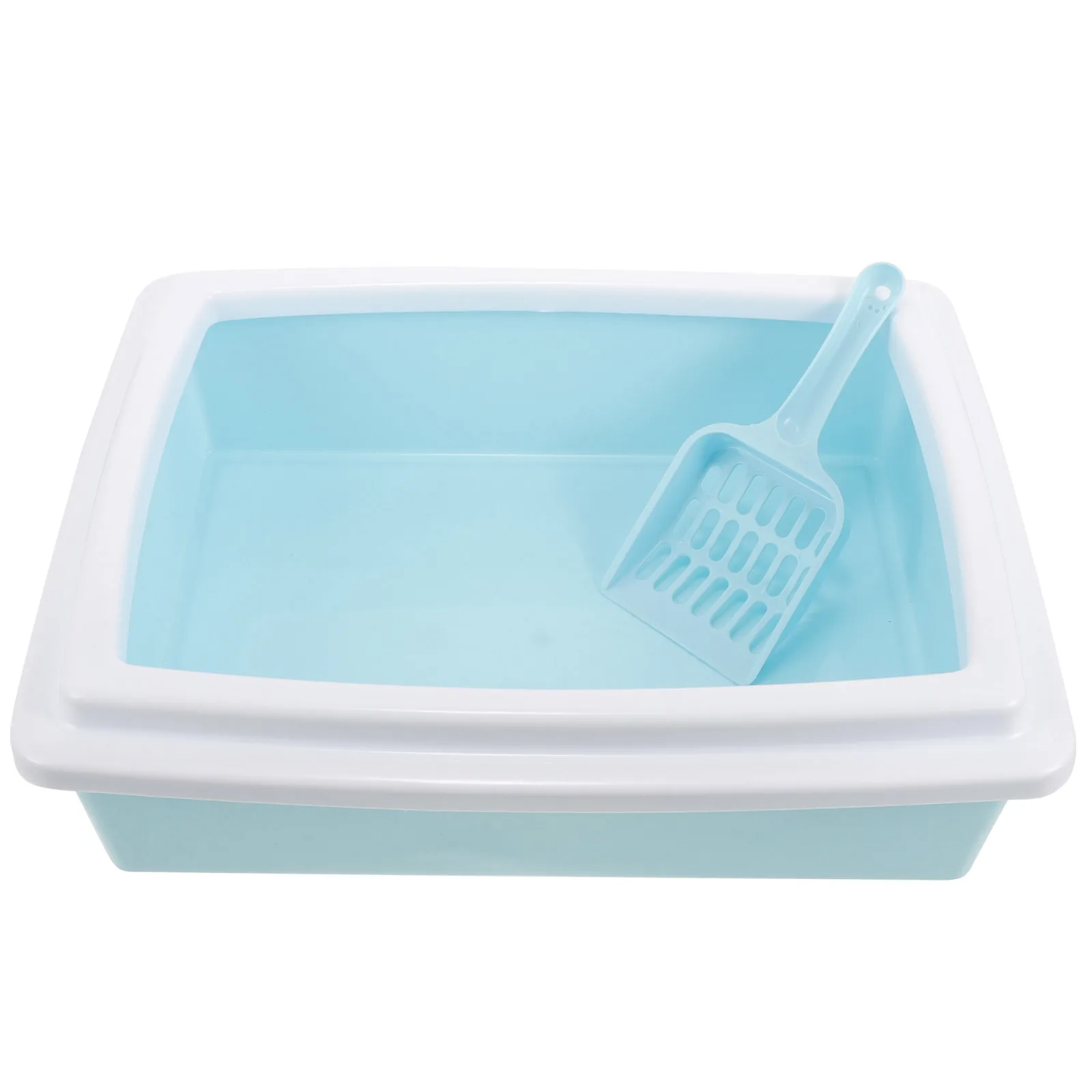 

Cat Litter Box Large Capacity Open Top Durable PP Material Plastic Litter Tray Pet Toilet Includes Scoop Easy Cleaning Kittens