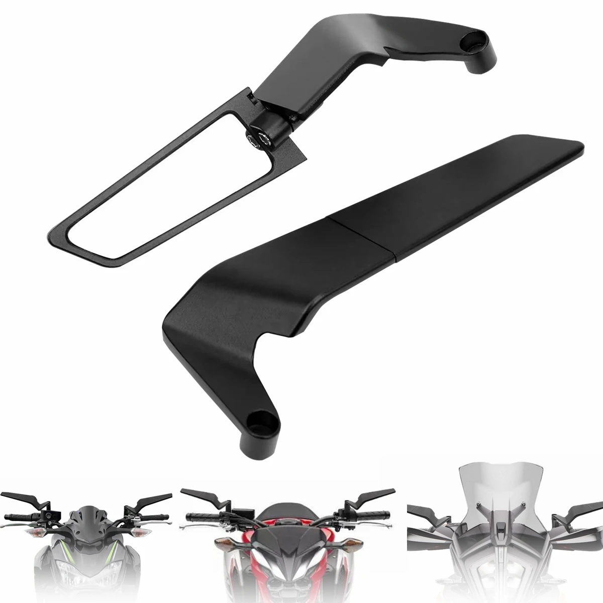 Universal Adjustable Motorcycle Wind Wing Side Rearview Mirrors For YAMAHA MT07 KTM 250 DUKE 990 Ducati V4 Kawasaki Z90 Suzuki