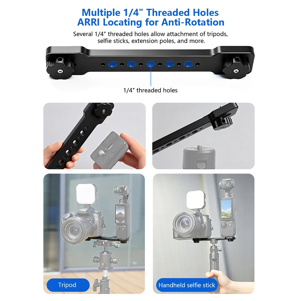 Universelle Action-Kamera-Verlängerungsstange Videohalterung mit 1/4-Zoll-Schraube für DJI Pocket 4 Mikrofon-Licht-Halter Videoaufnahme-Zubehör – Detail 5