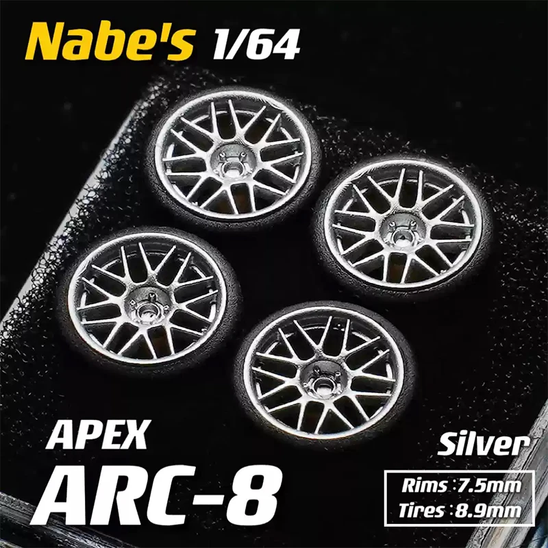 1/64 Nabes X Chika Apex ARC8 9.7mm alloy toy car model secondary transformation modified wheels micro conversion accessories