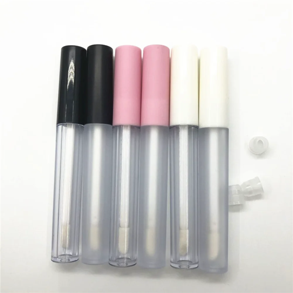 2.5ml White Pink Lip Gloss Tube Empty Refillable Lip Balm Bottle Clear Plastic Lip Gloss Container With Plugs For Diy Makeup