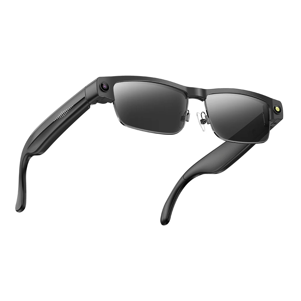 AI Smart Glasses Voice Assistant BT Glasses Built-in Mic & Speakers Camera Glasses for Travel Meetings Business Use
