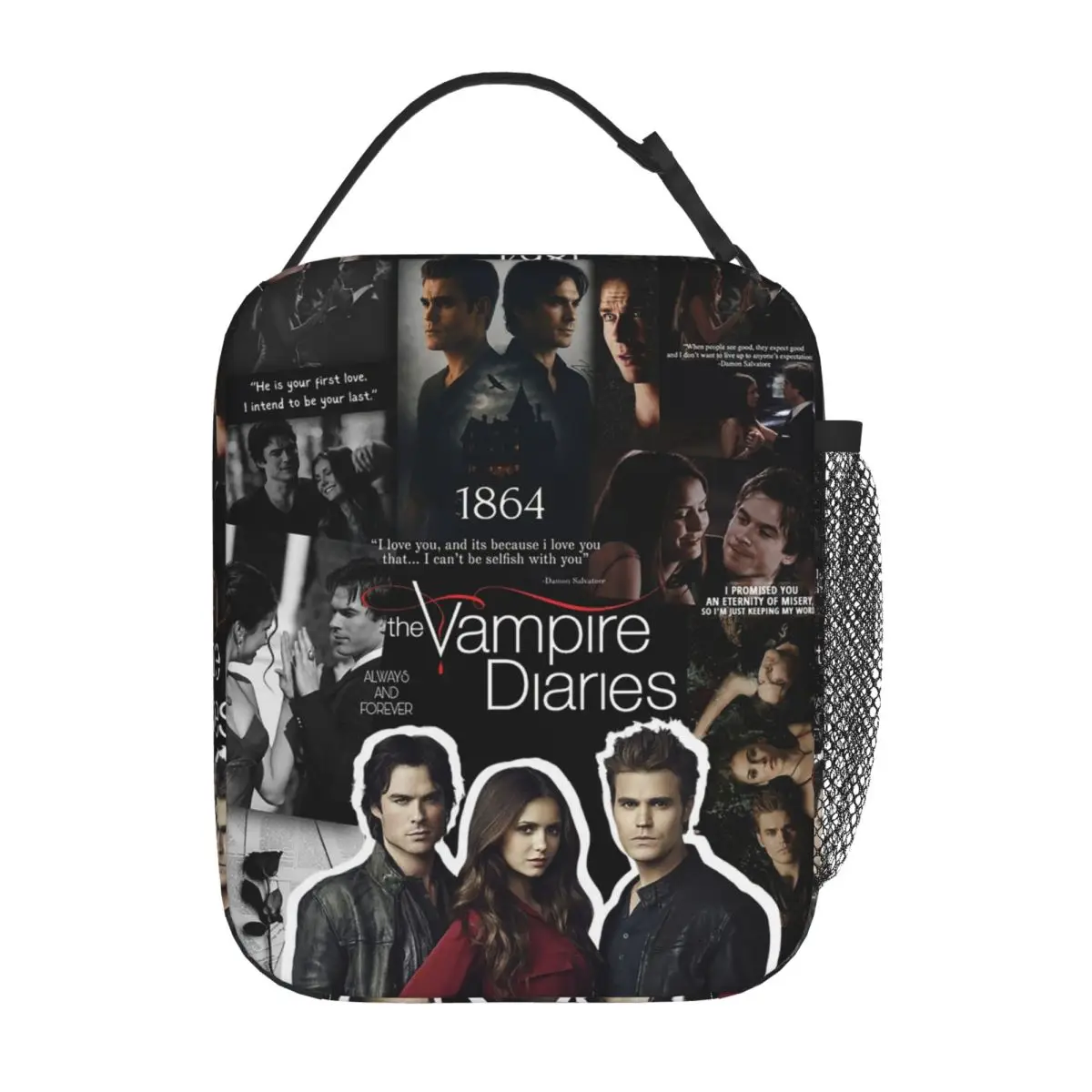 The Vampire Diaries Insulated Lunch Bag for Women Kids Portable Food Boxes Thermal Lunch Box Tote