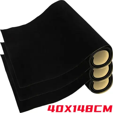 DIY Car Velvet Cloth Sticker Flannel Fabric Self-adhesive Adhesive Car Interior Decoration Decal Black Gray Red Decor 40X148cm