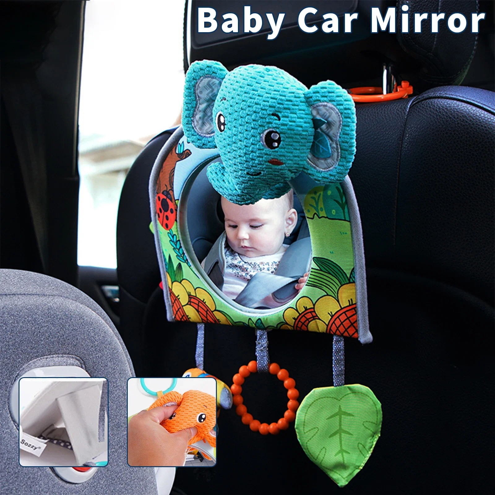 Baby Car Mirror Infant Car Back Seat Rear View Mirror Kids Monitor Adjustable Education Sensory Toys for Children Travel