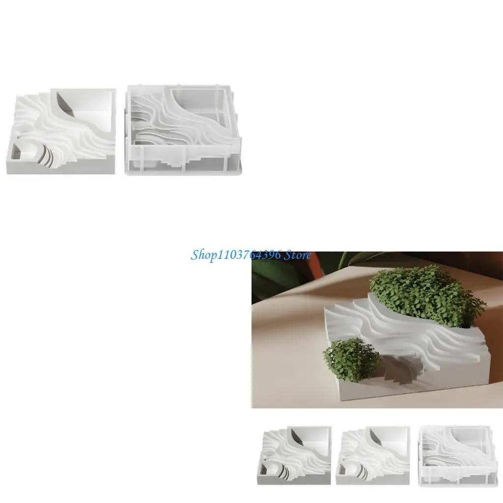 

Artistic Terraced Planter Mold Safe Silicone Home Decoration Mold For Home Decors DIY Enthusiasts