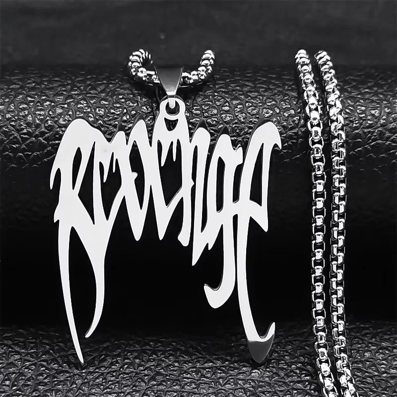 Punk Broken Stainless Steel Spiked Choker Necklace Women/Men Silver Color Pendants Necklaces Jewelry Collier Lettre N3430S03
