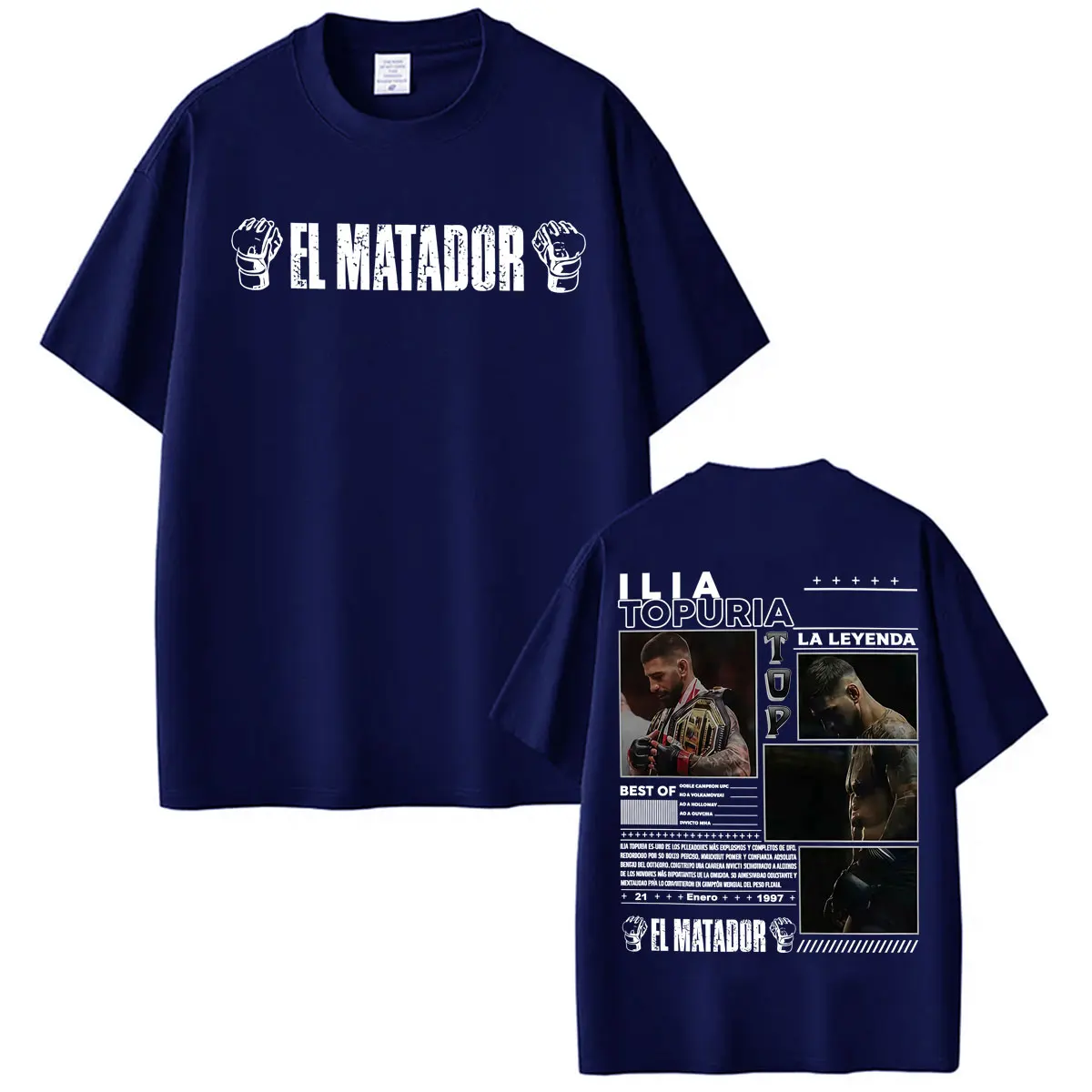 El Matador Ilia Topuria La Leyenda Graphic T Shirt Men Women Fashion Violence Aesthetic T-shirts 100% Cotton Short Sleeve Tshirt