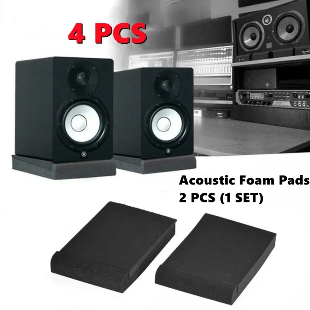 4pcs Studio Monitor Speaker Isolation Pads 30x20x4.5cm Acoustic Foam Shockproof Sound Isolation Pads For 5/6Inch Speakers