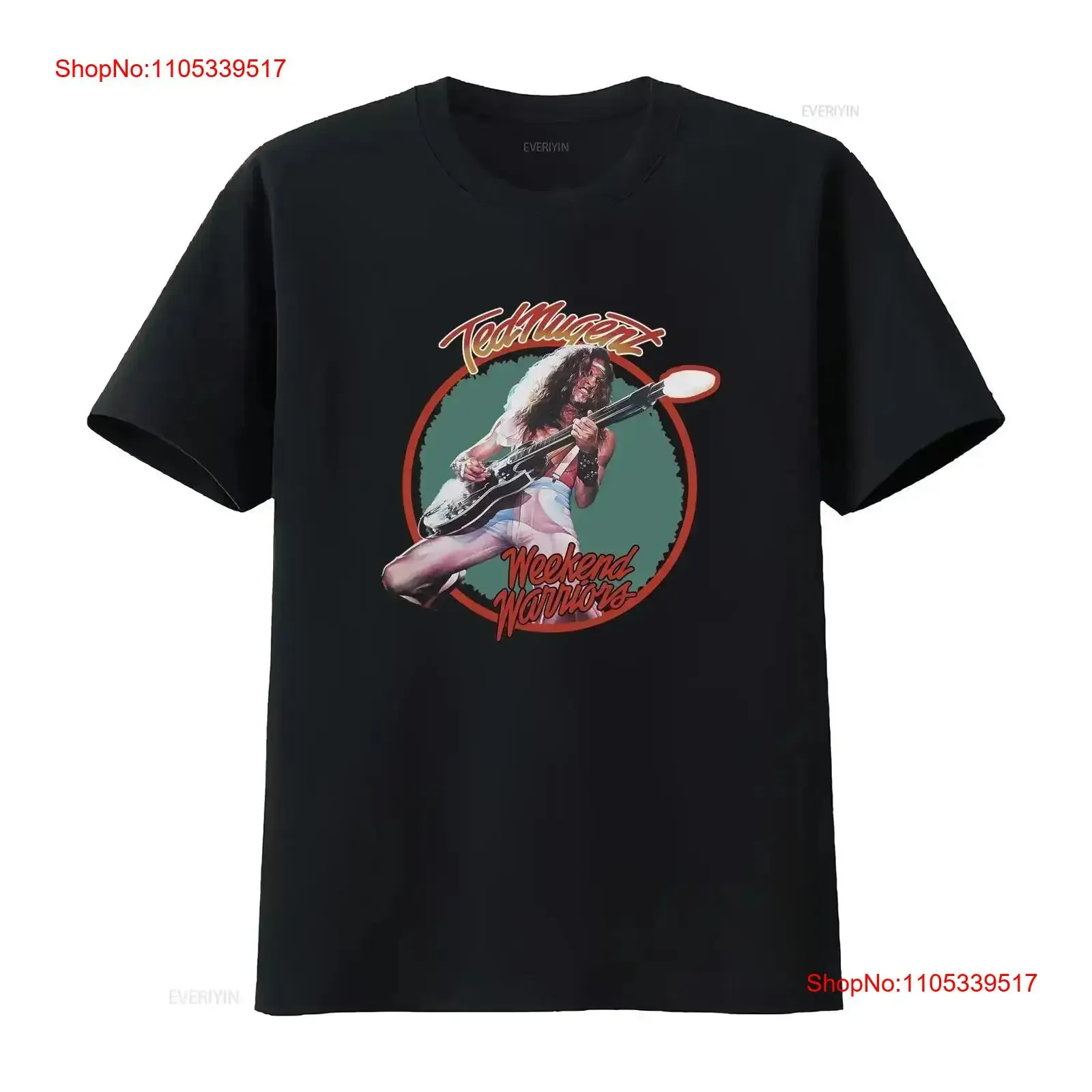 Vintage TED NUGENT Guitar Black Man T Shirt S 4XL TT2059 Washed Breathable Slightly fashion vintage Washed designer clothes