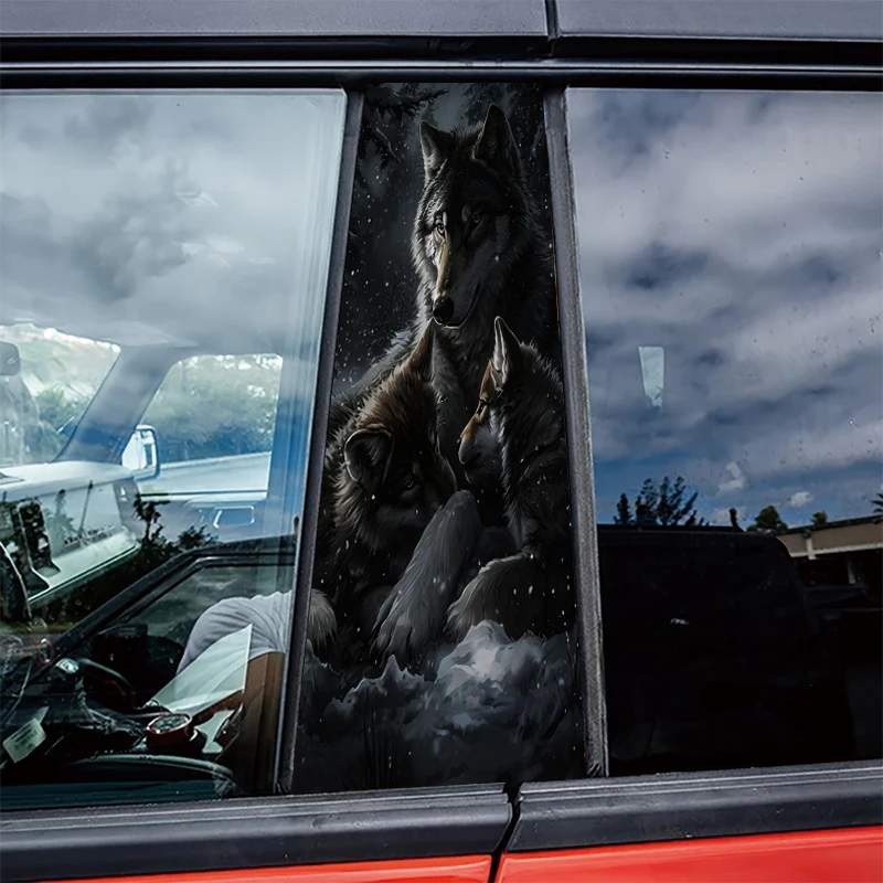 

2 штуки автомобильной защитной пленки для B-стойки Wolf Family, глянцевый материал.