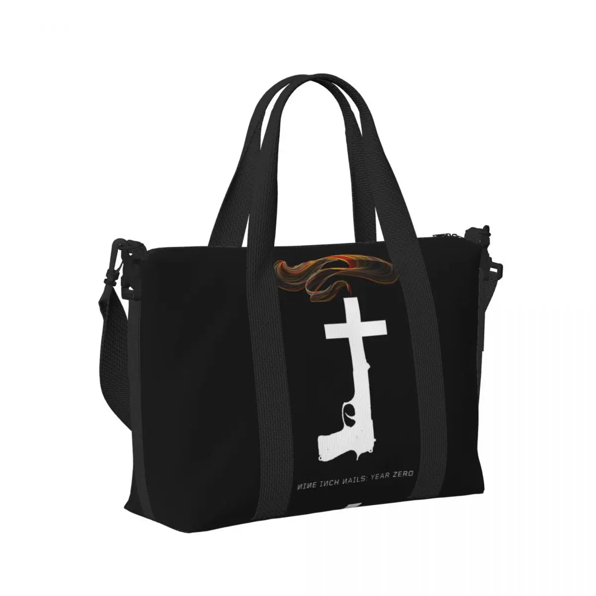 

NIN Nine Inch Naills Rock Band Beach Travel Bag Large Capacity Tote Bags for Gym Yoga Women Shopping Duffle Shoulder Bag