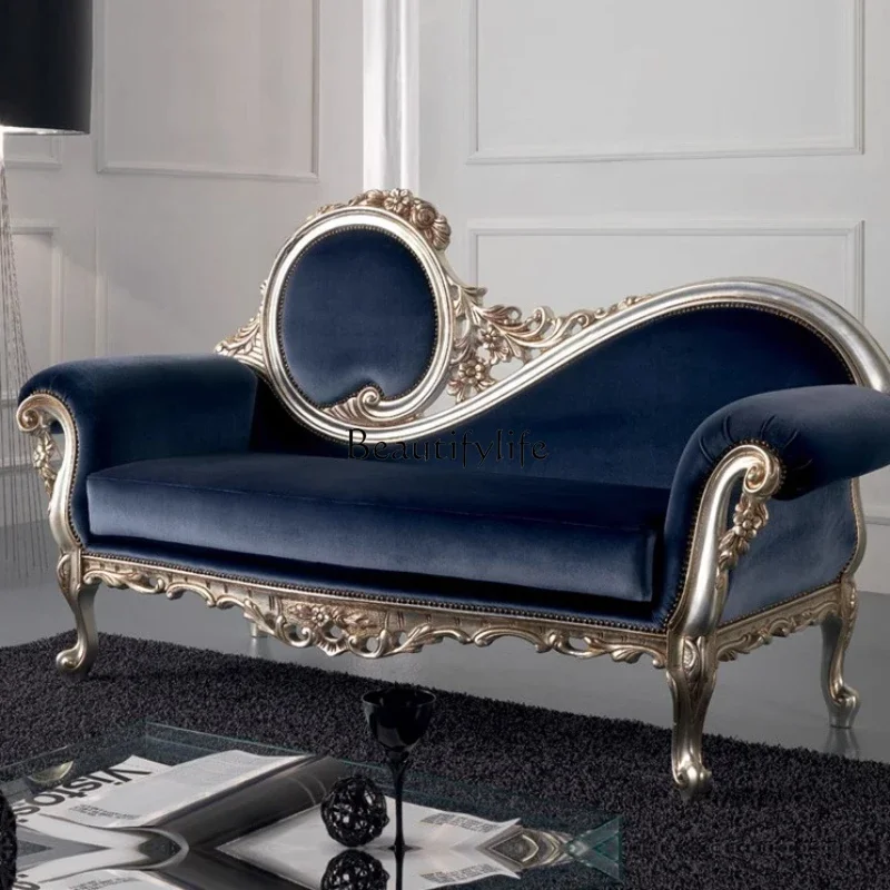 

ls 42American solid wood carving flower concubine chair lazy sofa French romantic luxury