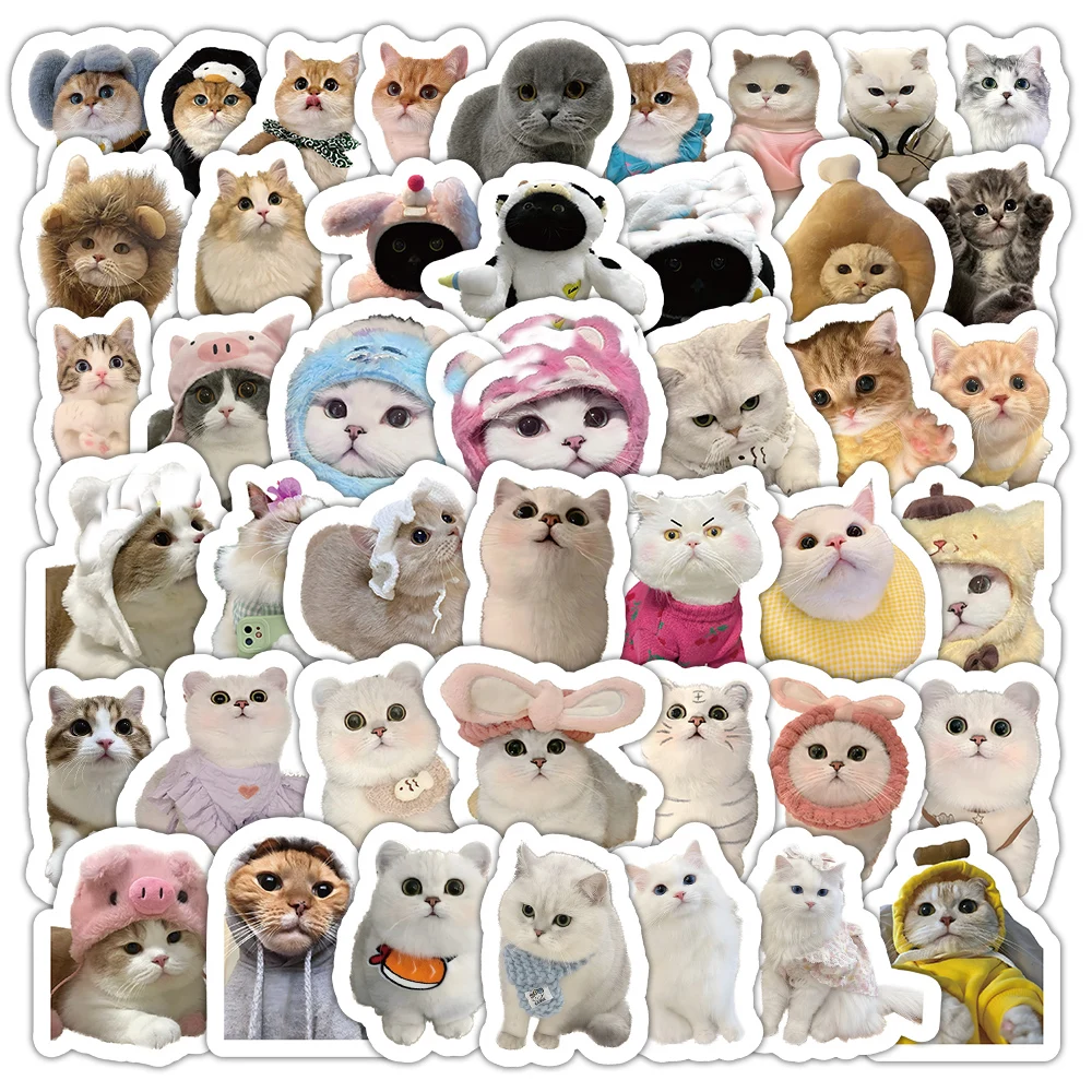 103 pieces realistic cat stickers for Instagram - cute cats, animals, adorable pets - decorative stickers for journaling and dec