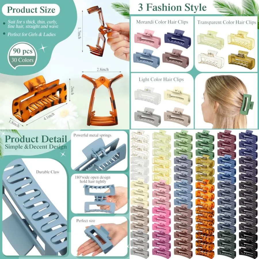 Bulk Non Slip Hair Claw Clips for Women