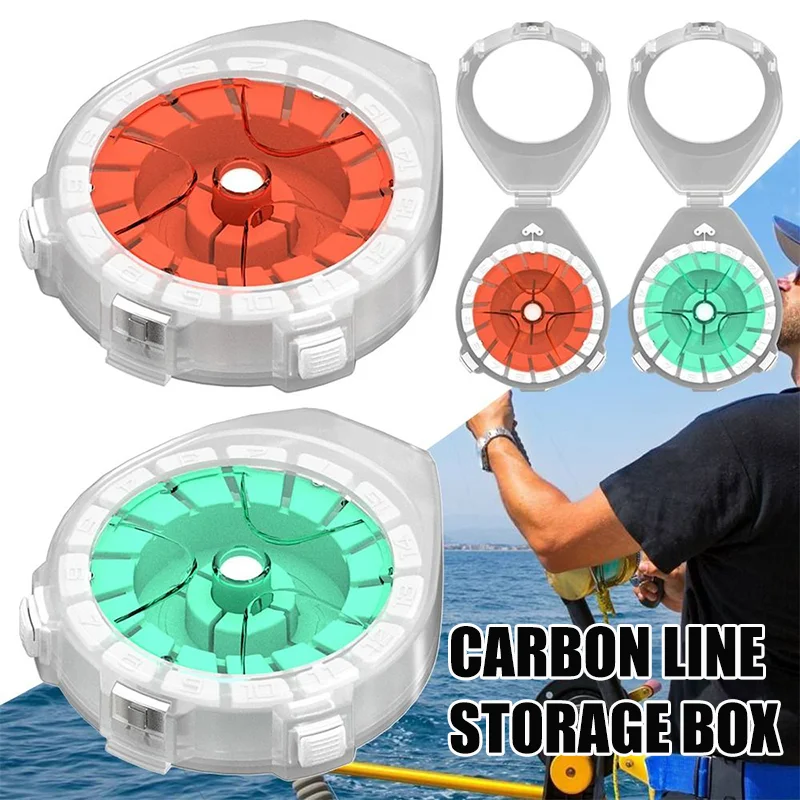 Multifunctional Fishing Main Line Storage Box Winding Board Round Anti-reversal Device Portable Clear Lid Fishing Accessories