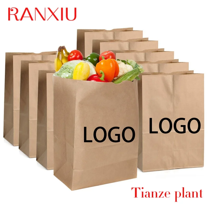 

Custom Factory Supply Your Own Logo Disposable Restaurant Take Out Packaging Carry Bag Toast Bakery Bread Food Delivery Paper Ba