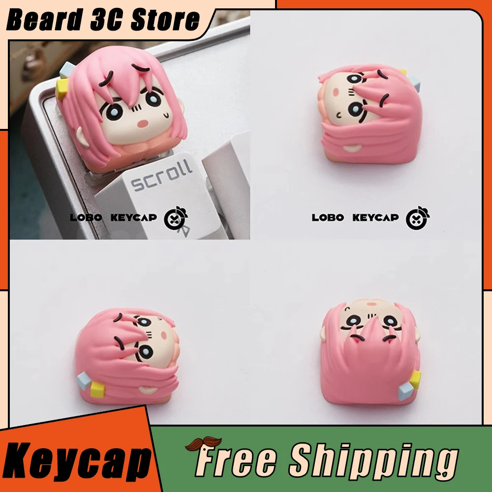 

Bocchi The Rock Anime Mechanical Keyboard Keycaps Original Resin Art Custom Key Cap Cartoon Cute Keycap For Pc Gamer Accessories