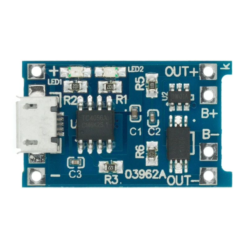 Type-c / Micro USB 5V 1A 18650 TP4056 Lithium Battery Charger Module Charging Board With Protection Dual Functions 1A Li-ion