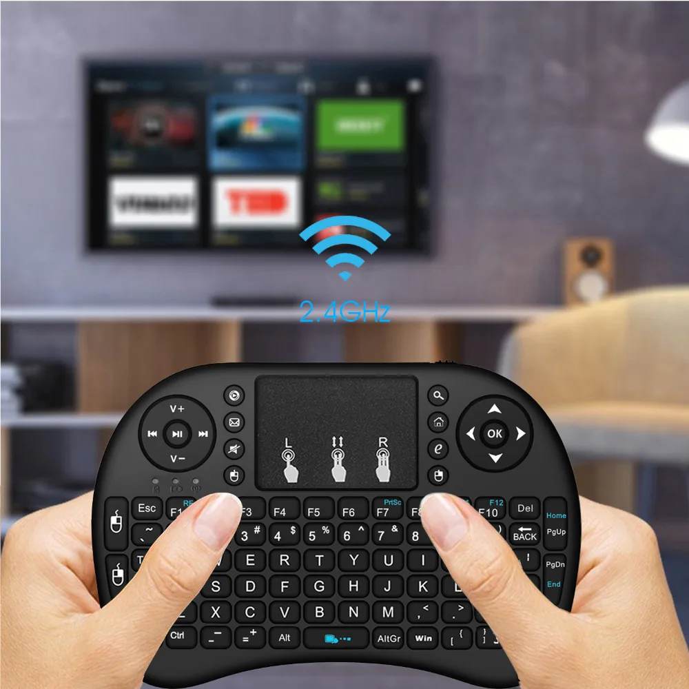 Backlit Mini Wireless Keyboard French Azerty Language Air Mouse With Touchpad RGB PC TV Box Keybord Gamer Air Kit Key Pad Keypad