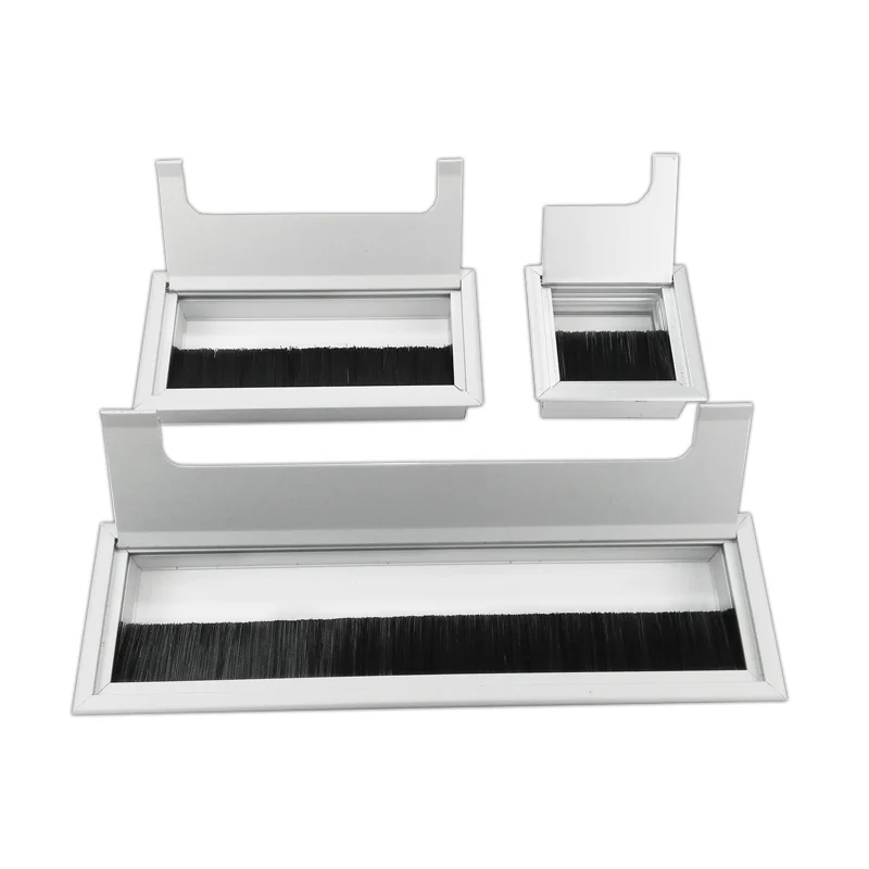 Aluminum Alloy Table Line Hole Cover Desk Outlet Desktop Hole Wire Decoration Cover Rectangular Threading Box Office Accessories