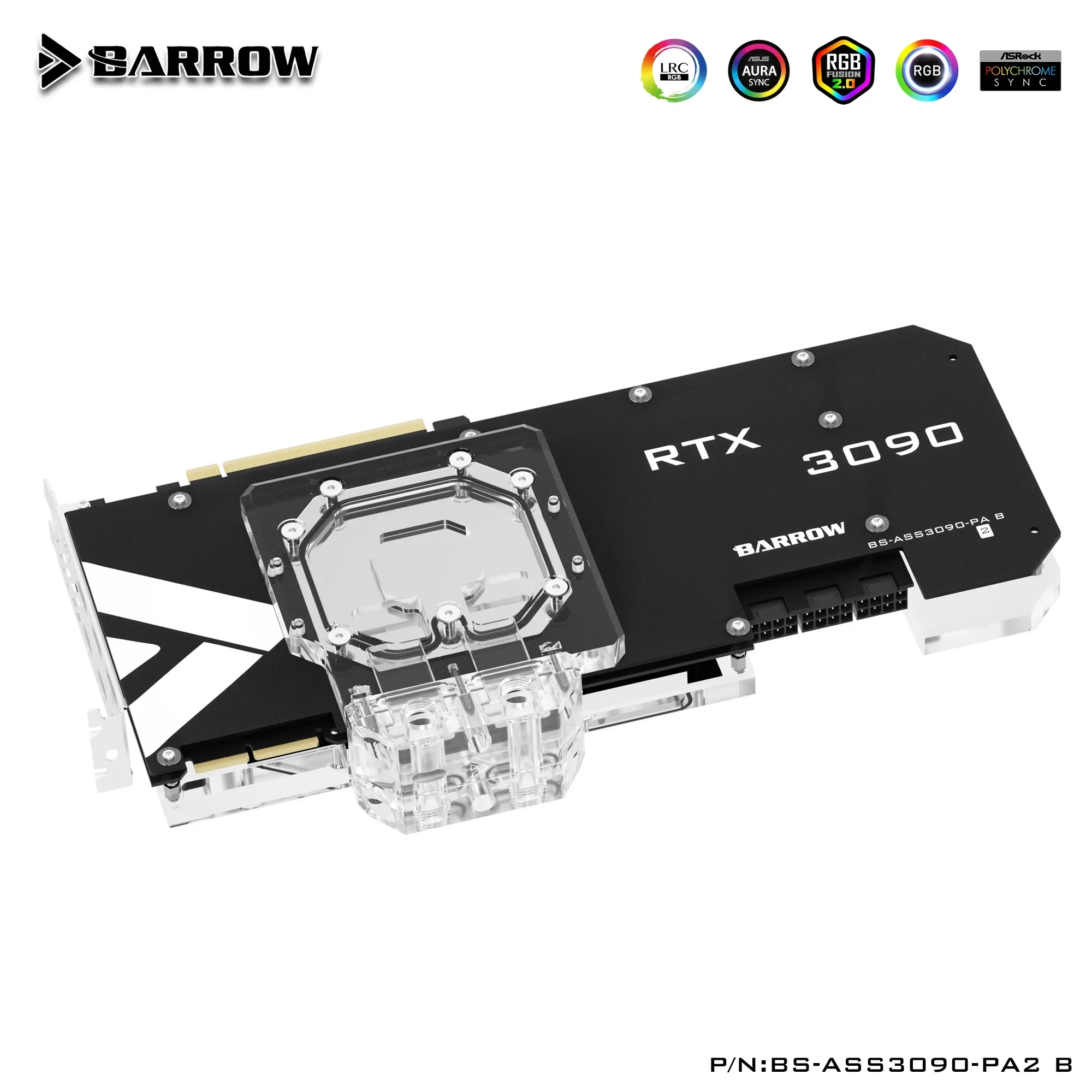 Carrinho de mão gpu bloco de água backplane de refrigeração para asus rog strix rtx 3090 3080 jogos, placa traseira refrigerada a água, BS-ASS3090-PA2 b