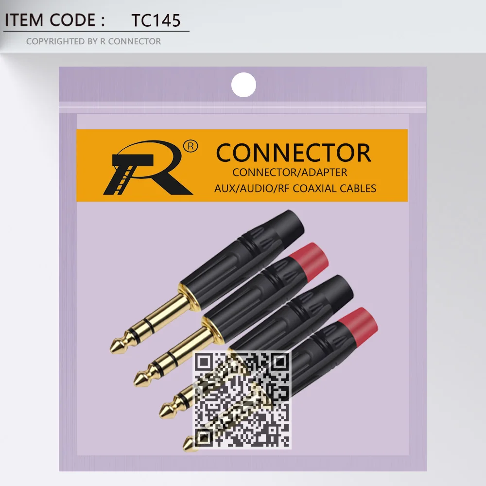 2PCS Stereo 6.35MM Jack 6.3MM Male Plug Soldering Wire Connector 1/4 Inch Stereo Microphone Plug Jack Connector