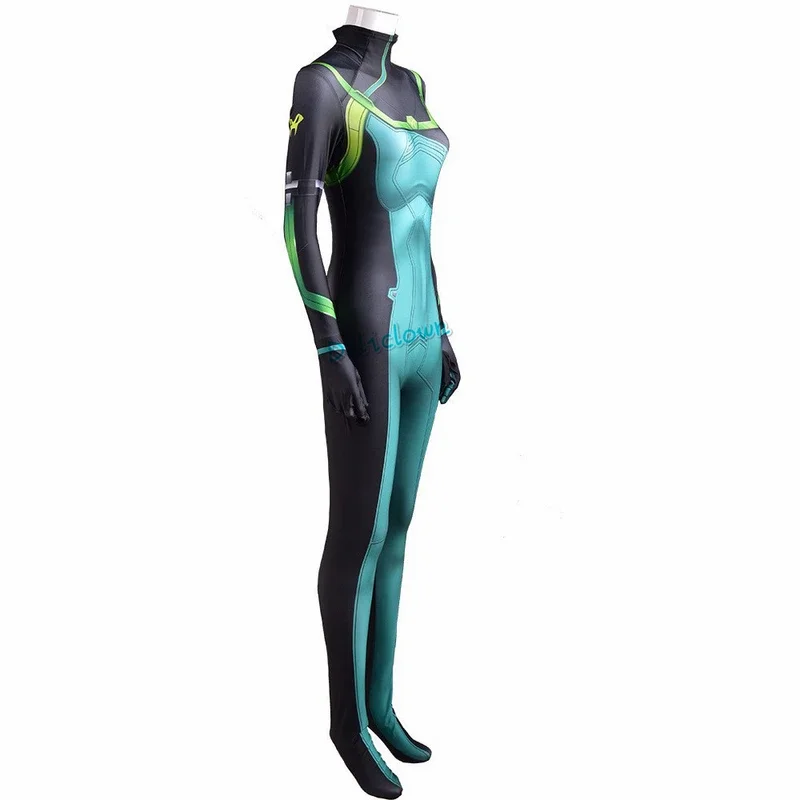 Game VALORANT Cosplay Viper Bodysuit Women Girls Snake Sabine Assasin Viper Cosplay Halloween Costume Wig Jumpsuit Mask Suit