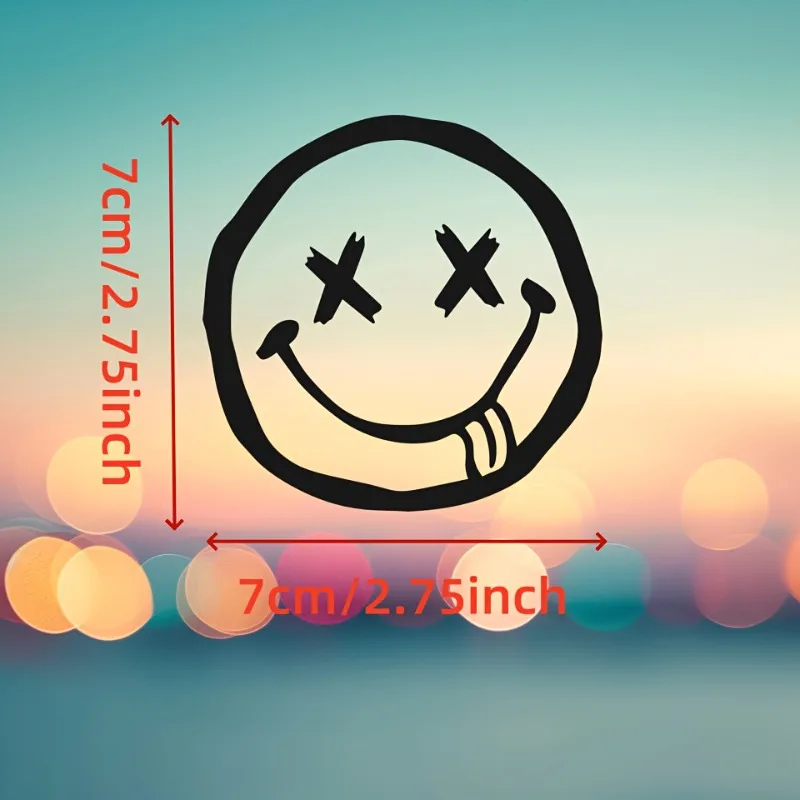 1PC Joyful Face Design Motorcycle Helmet Stickers Waterproof for Motorbike Fuel Tank Scooter Vinyl Decals Decoration for Bikes