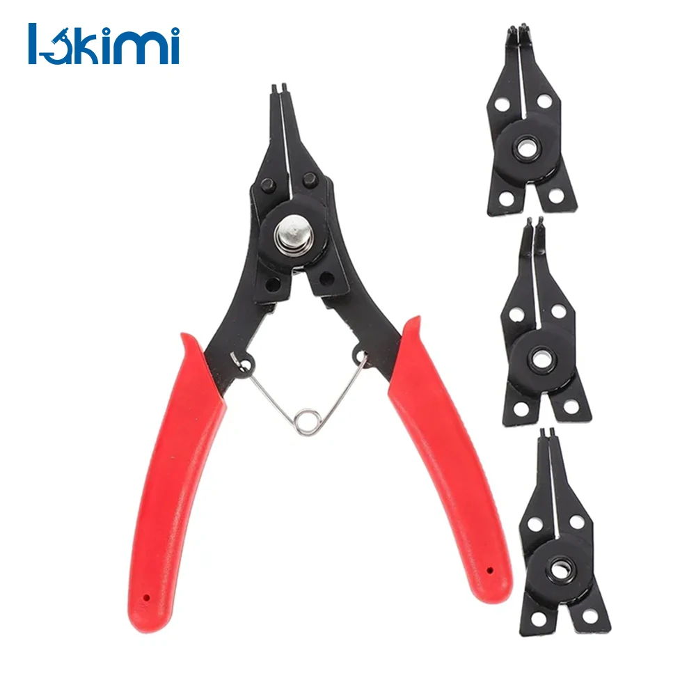 

4-in-1 Snap Ring Pliers Spring Release Tool - Red, Used as Disassembly Pliers for Candle Cover & Snap Ring Repair LK-AA30