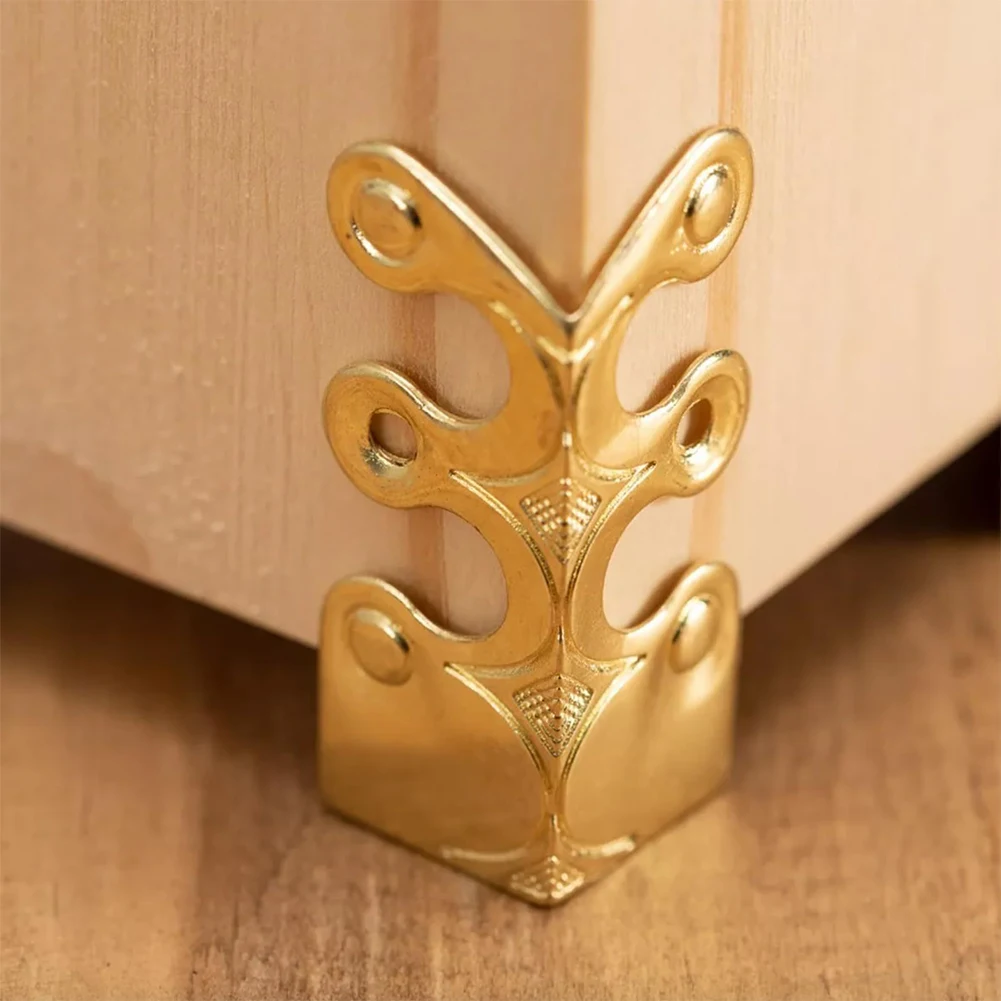 6PCS Vintage Metal Corner Protector Iron Skirting Board Corner Protector Furniture Wooden Box Decorative Corner Guard Board - view 3