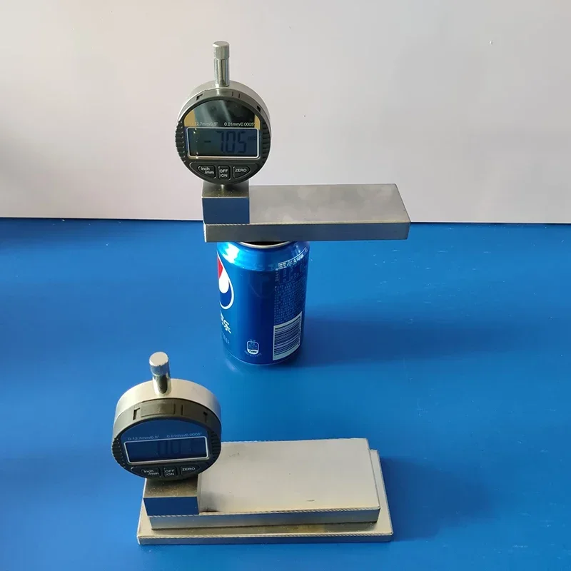 

tester, head embedding degree, depth tester, can lid embedding depth, measuring instrument, crimping measuring instrument