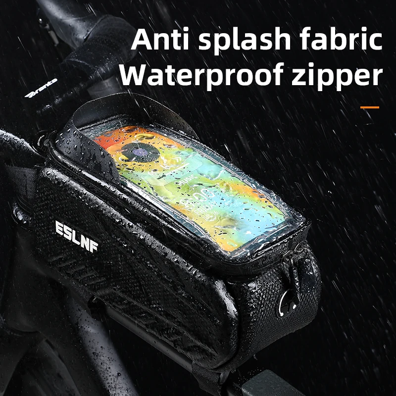 ESLNF Touch Screen Bike Pouch Top Tube Bag Hard Case Waterproof Front Frame Bicycle Phone Bag Bicycle Bag Bicycle Top Tube Bag