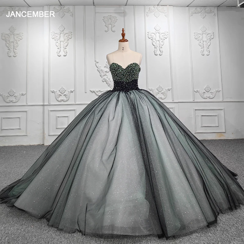 

JANCEMBER Luxury Black Green Quinceanera Dresses For 15 Party Sweetheart Sleeveless Birthday Party Dress DY6513 Bar Mitzvah