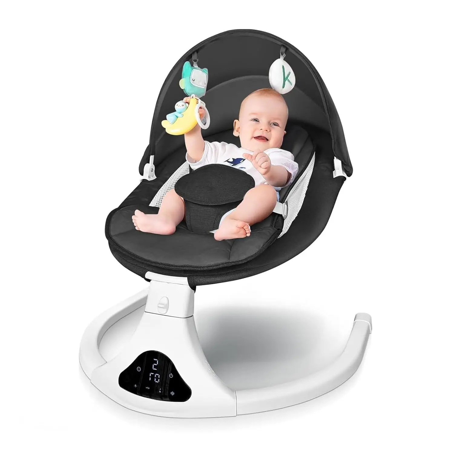 

Portable Electric Baby Swing with Remote, 5 Speeds & Bluetooth Music for Infants 0-6 Months