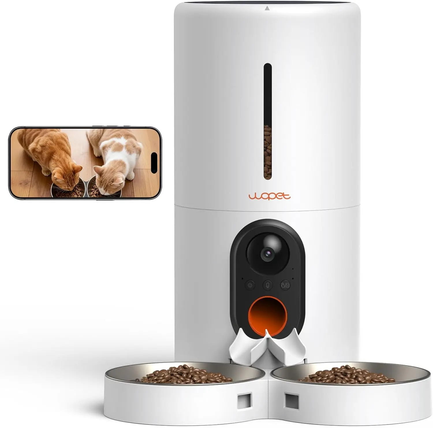 

Automatic Cat Feeder with Camera for Two Cats, 6L Smart Pet Feeder with 1080P HD Video & Night Vision, 5G/2.4G WiFi Cat Dog Feed
