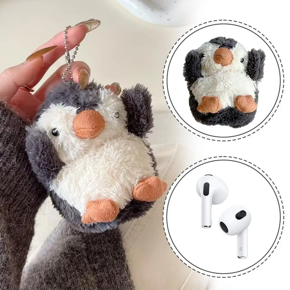 Air Pods Pro 1/2 Wireless Bluetooth Earphone Protective Case Plush Penguin Cartoon Earphone Cover Dustproof  For Air Pods3/4