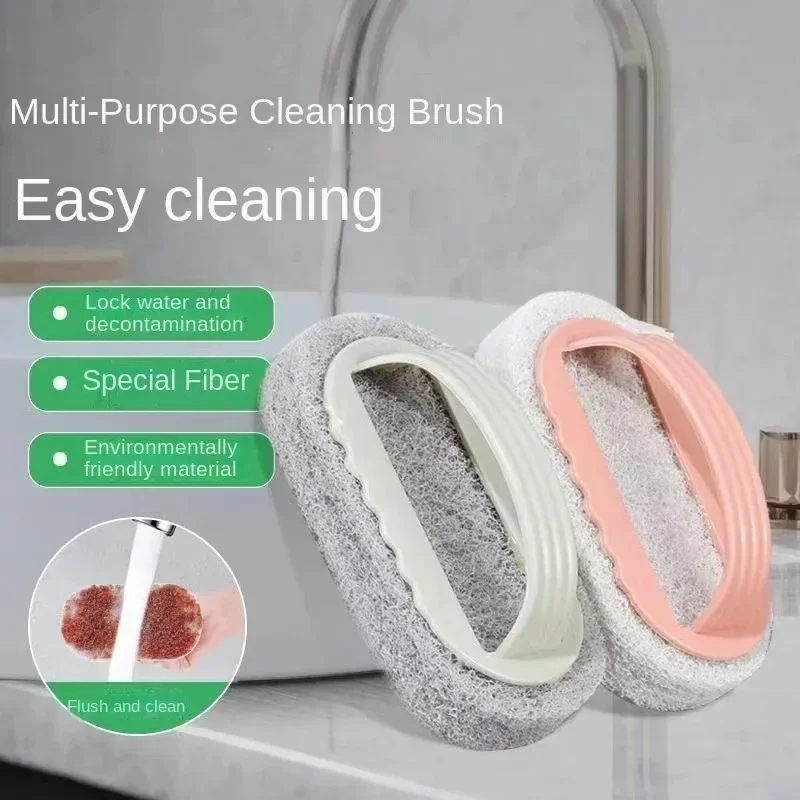 Kitchen Sponge Cleaning Bathroom Toilet Glass Wall Cleaning Brush With Handle Sponge Bath BottomBathtub Ceramic Cleaning Tools