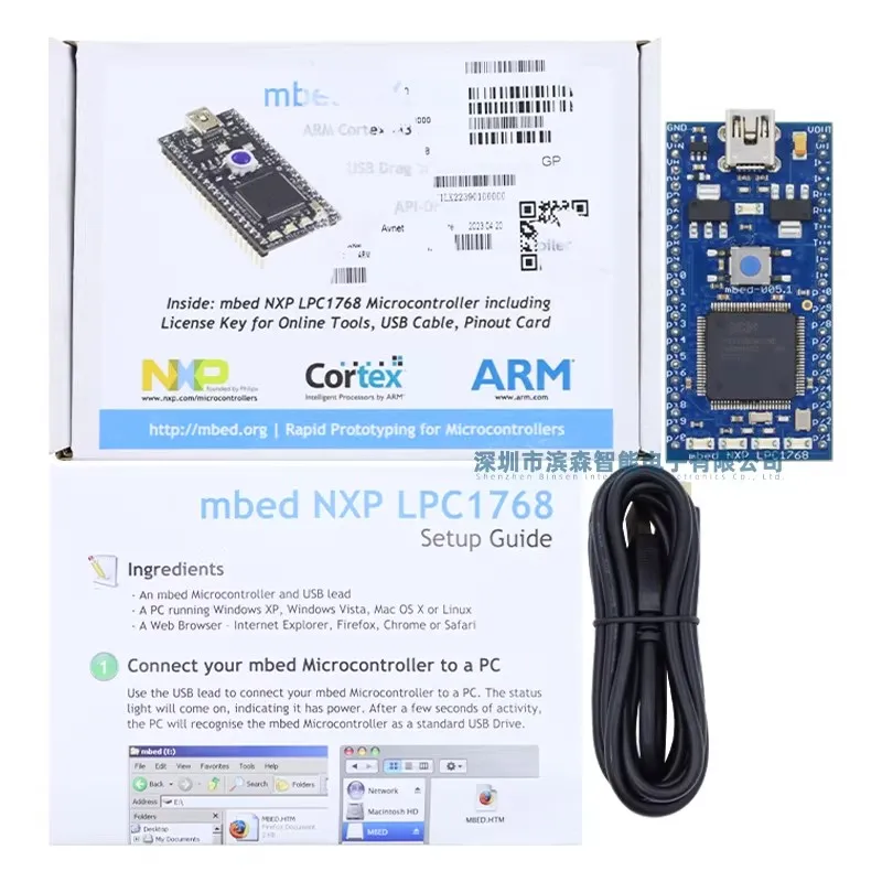 Placa de Desenvolvimento OM11043 em Estoque, Módulo NXP mbed LPC1768, Placa de Demonstração Cortex-M3