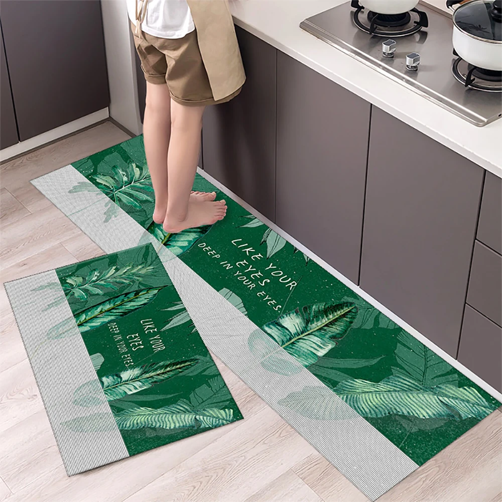 

VIKAMA Kitchen Floor Mat - Oil-Proof, Water-Proof, Anti-Slip Stain-Resistant Water-Absorbent Entry Door Bathroom Pad Home Decor