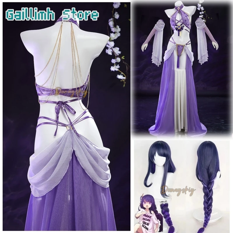 

Raiden Shogun Косплей π로윈 의상 Fan Dancing Diva Shogun Танцевальное платье Game Genshin Impact Сексуальный наряд для Хэллоуина для взрослых