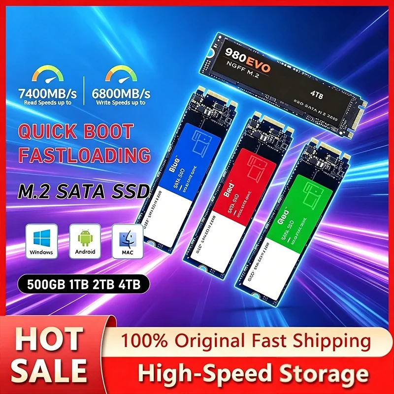 

2026 M.2 SSD High-Speed Solid State Drive Internal Storage Upgrade 2TB 1TB 500GB New Hard Drive for Computer