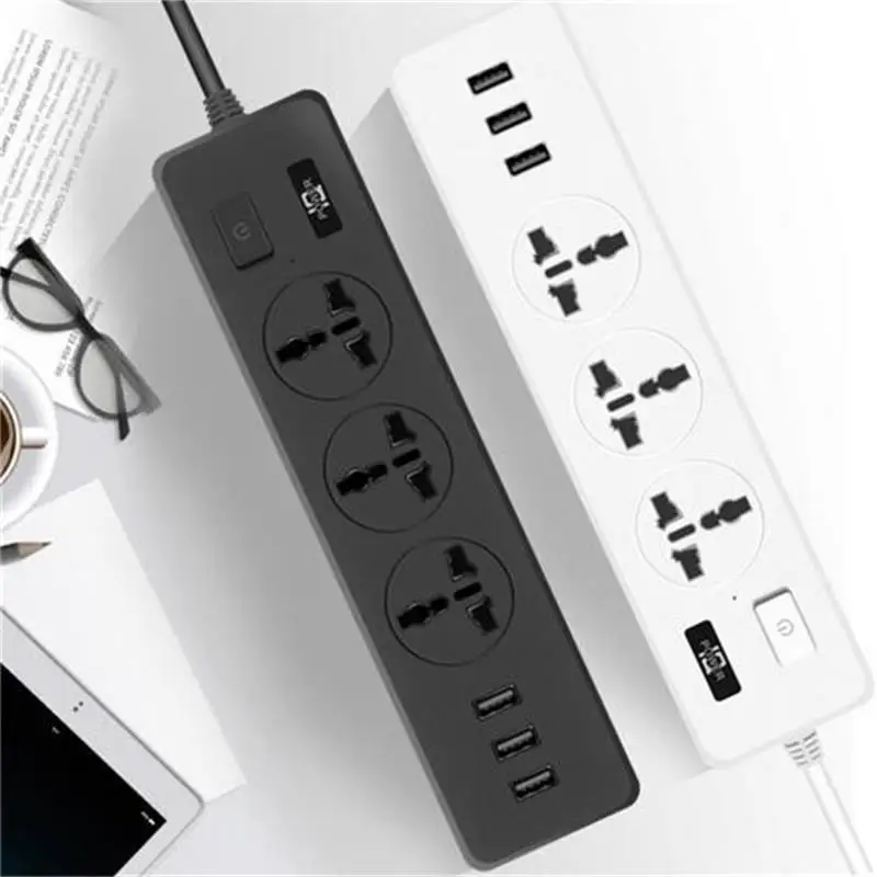 Universal Outlet Power Strip Multiprise Smart Home Extension Electrical Socket With Cord USB AC Separate Control Charger Adapter